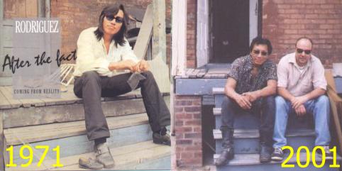 Rodriguez and Sugar on the steps
